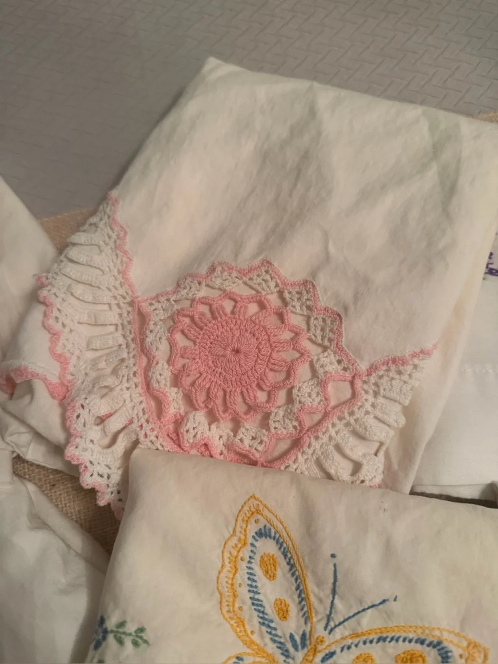 Vintage embroidered pillow